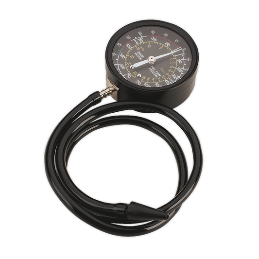 Sealey Petrol Engine Vacuum & Fuel Pump Tester With Ø63mm Gauge Black CT952