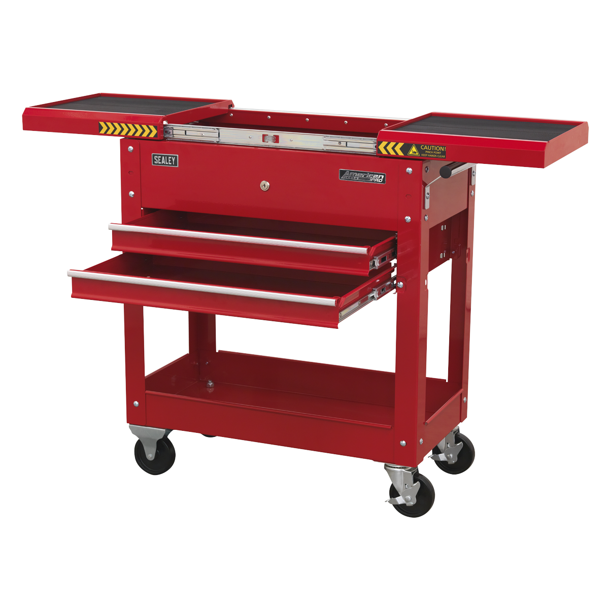Sealey Mobile Tool & Parts Trolley With Lockable Sliding Top - Red AP705M