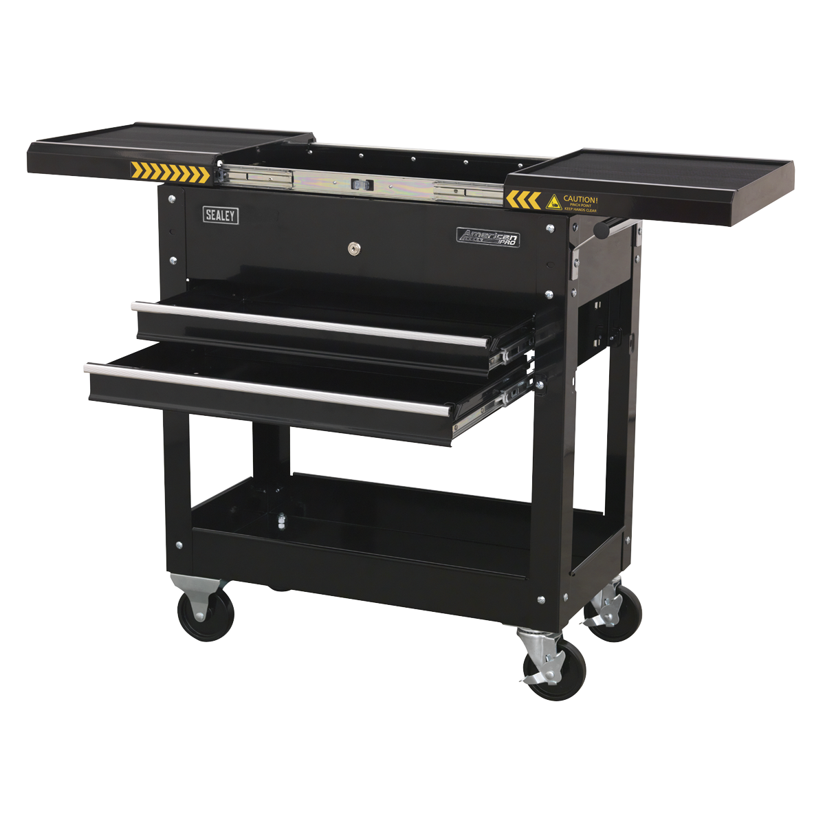 Sealey Mobile Tool & Parts Trolley With Lockable Sliding Top - Black AP705MB
