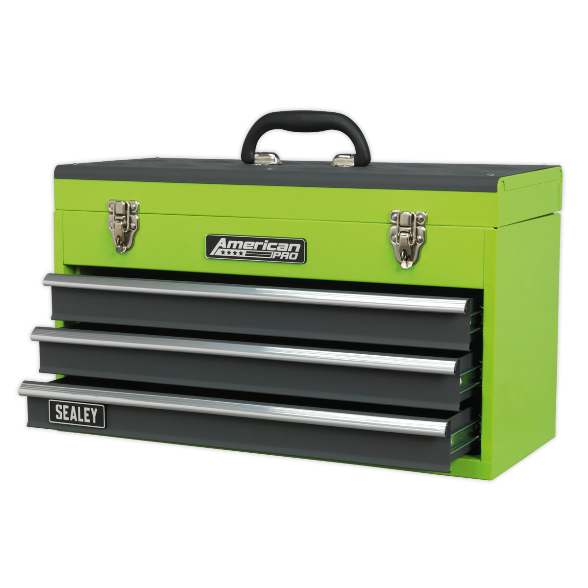 Sealey Tool Chest Box 3 Drawers Portable Ball Bearing Runners HiVis AP9243BBHV