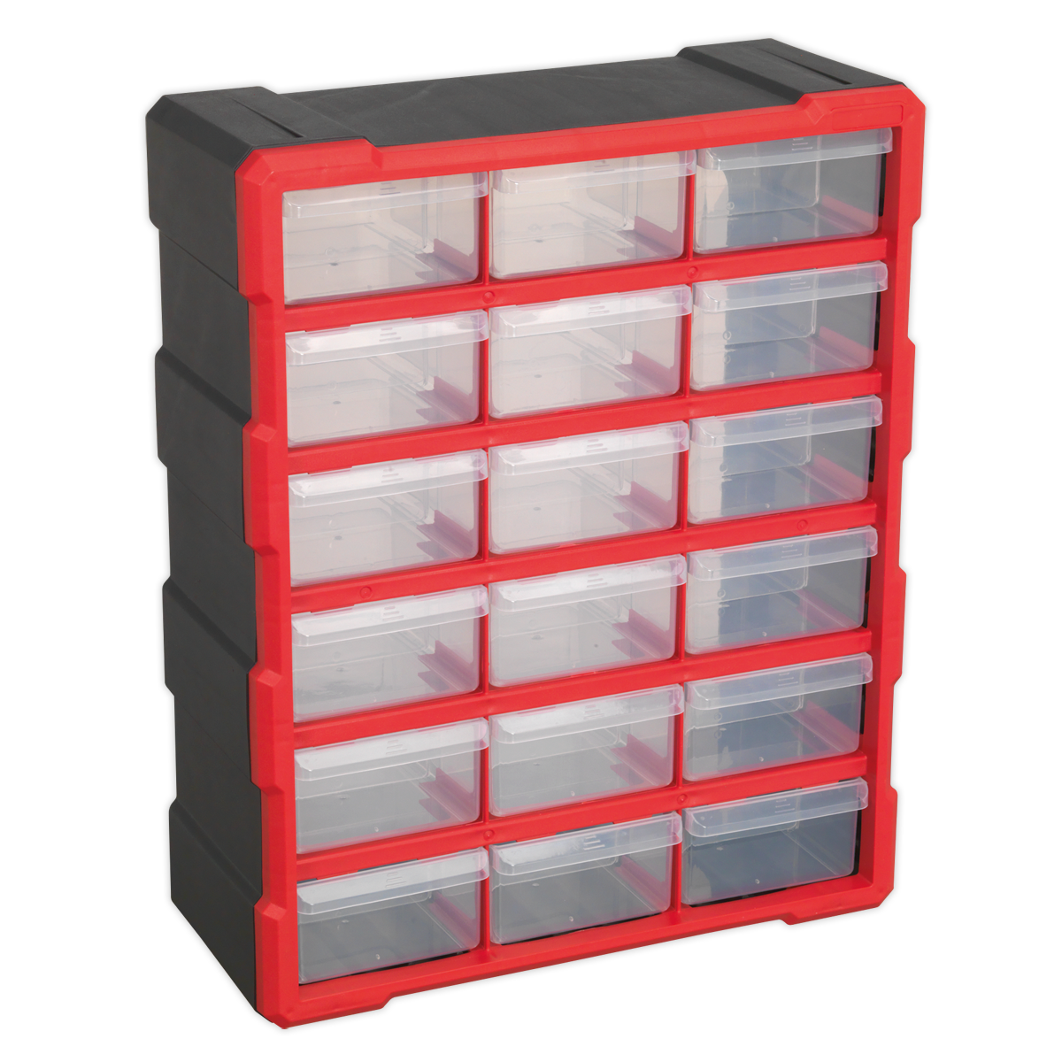 Sealey Cabinet Box 18 Impact Resistant Composite Drawers - Red/Black APDC18R