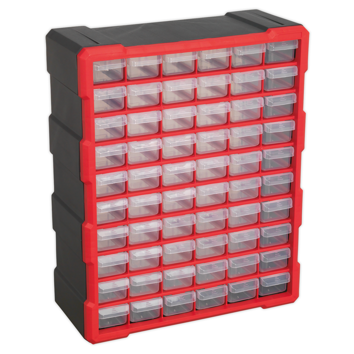 Sealey Cabinet Box 60 Drawer Wall Mountable/Freestanding - Red/Black APDC60R