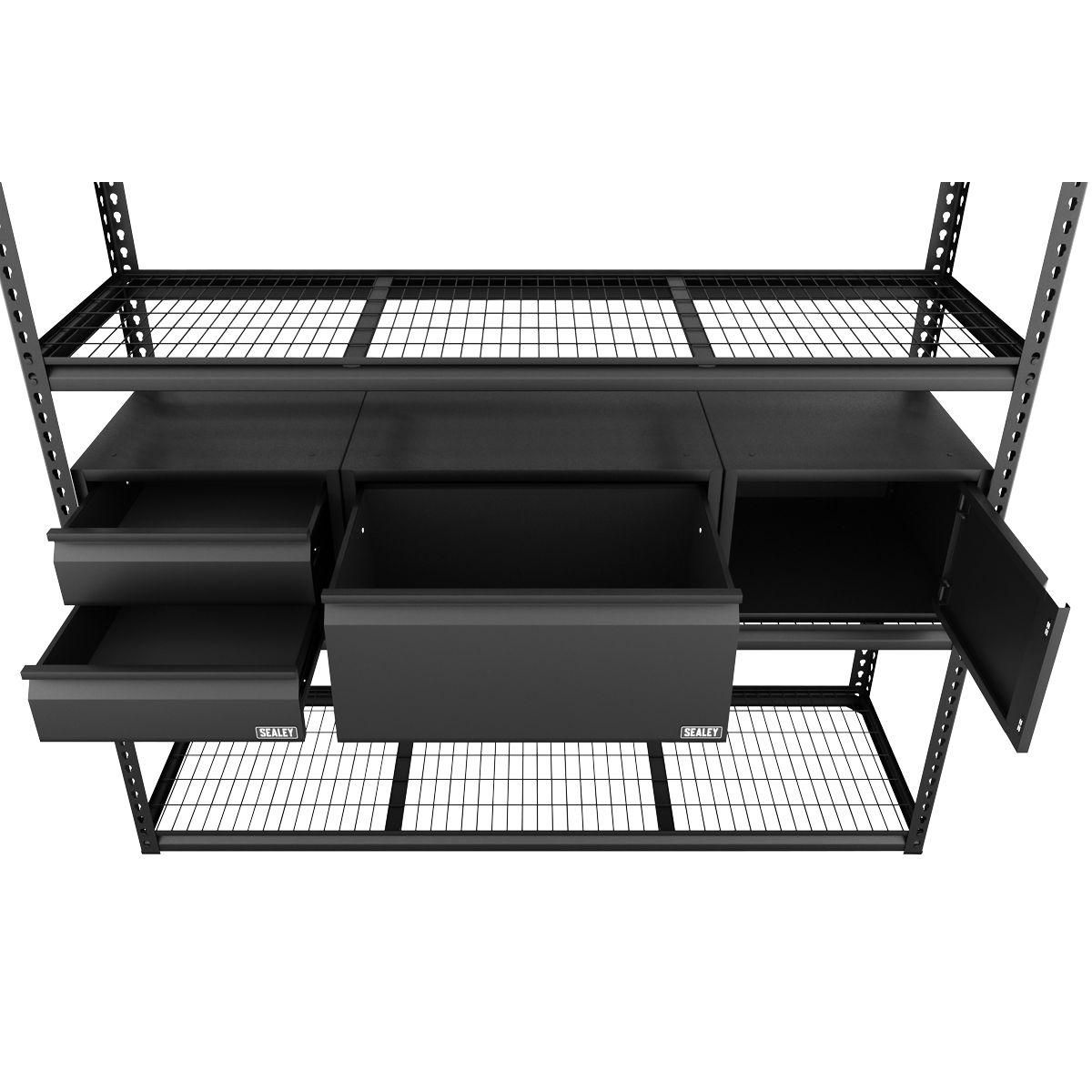 Sealey Heavy-Duty Modular Racking Kit With 3 Storage Units Heavy Duty APMRCOMBO1