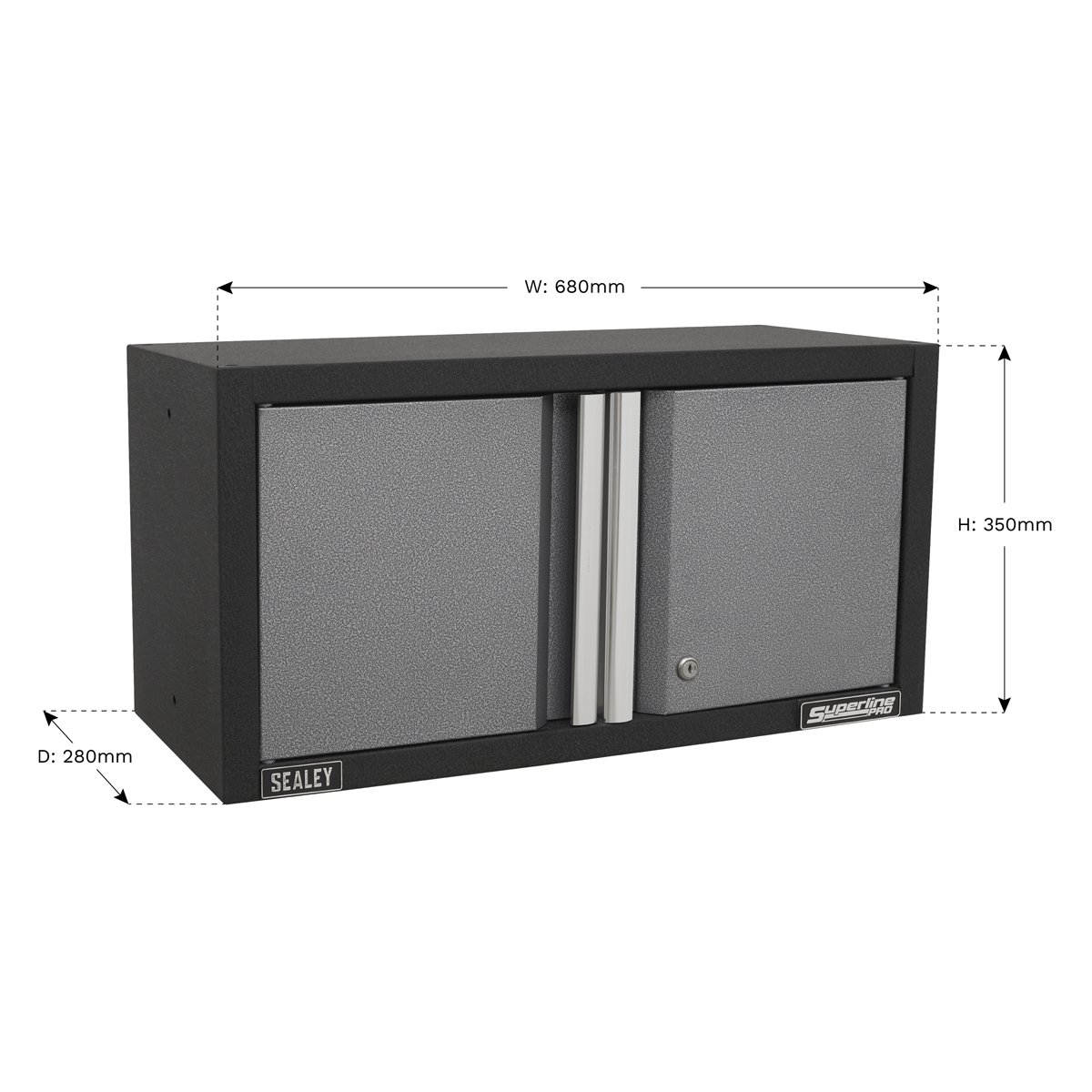 Sealey Modular Wall Cabinet Double Door With Aluminium Handles 680mm APMS65