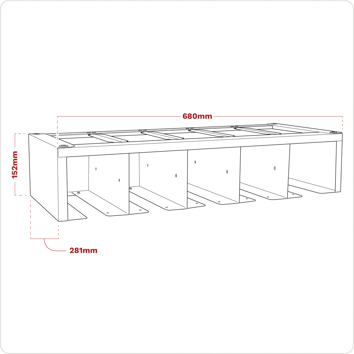 Sealey Modular Power Tool Rack Durable 680mm Suitable For APMS53 APMS65 APMS69