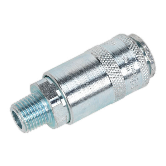Sealey Coupling Body Male 1/4" BSPT 100 PSI 35-43 CFM Silver Pack of 50 AC01BP