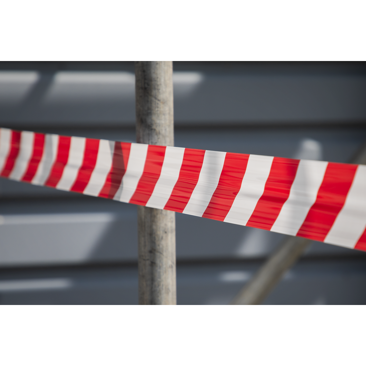 Sealey Hazard Warning Barrier Tape 80mm x 100m Red White Non Adhesive BTRW