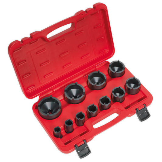 Sealey Ball Joint Socket Set Chrome Molybdenum 11 Pieces 1/2" Square Drive CV025