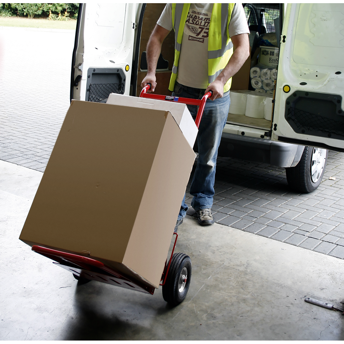 Sealey Folding Sack Truck With Pneumatic Tyres 250kg Capacity Red CST990