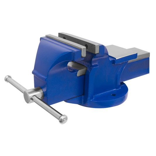 Sealey Vice 100mm Fixed Base Light-Duty With Cast Iron Body - Blue CV100E