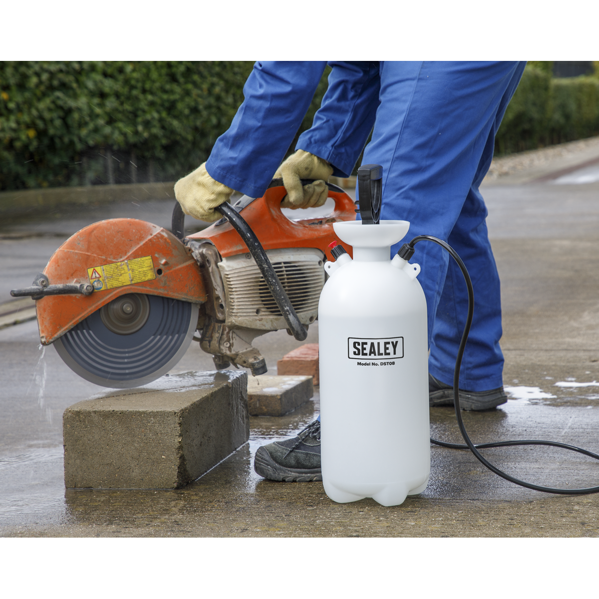 Sealey 8L Dust Suppression Water Tank 3m Hose With Quick Release Coupling DST08