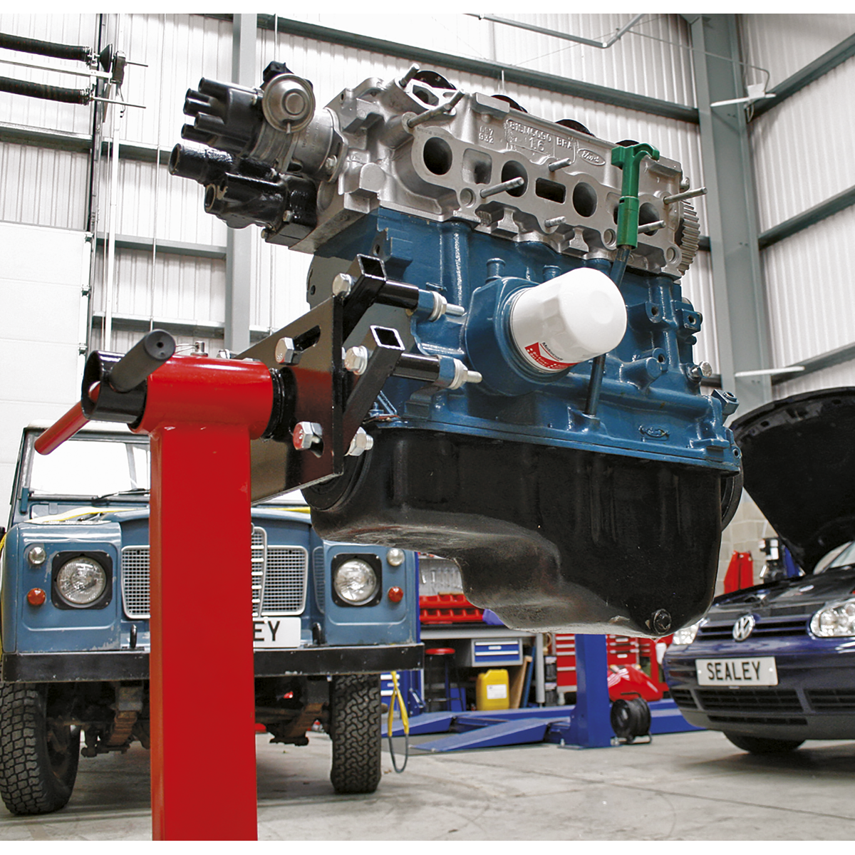 Sealey Engine Stand With Fully Adjustable Mounting Arms 450kg - Red ES450