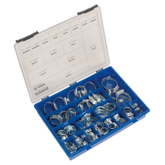 Sealey Hi-Grip Hose Clips Assortment Sizes 12-55mm Pack Of 81 BS5315 HCJ85AC