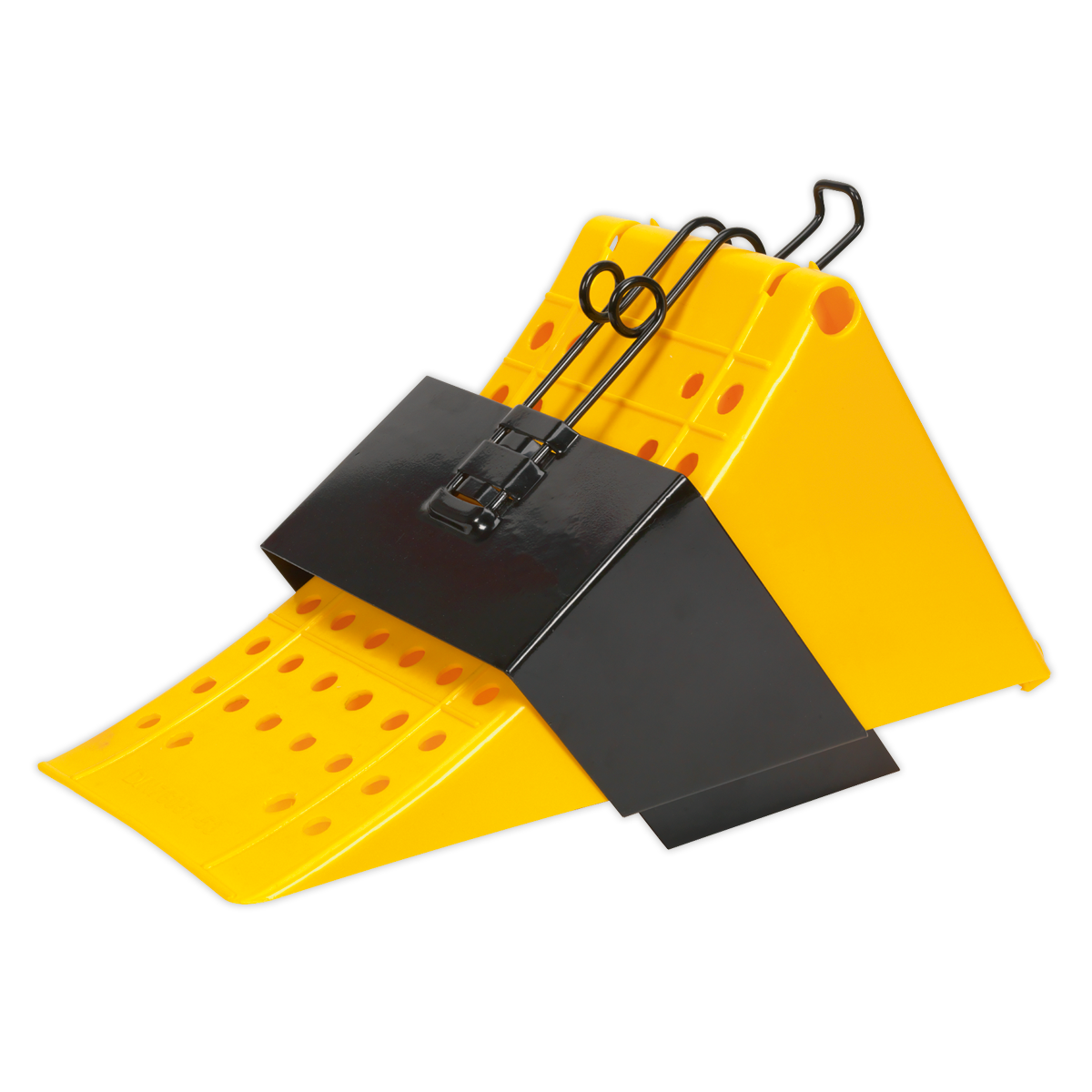 Sealey Fits HGV Wheel Chock Stopper With Bracket High-Density Plastic x1 CV127
