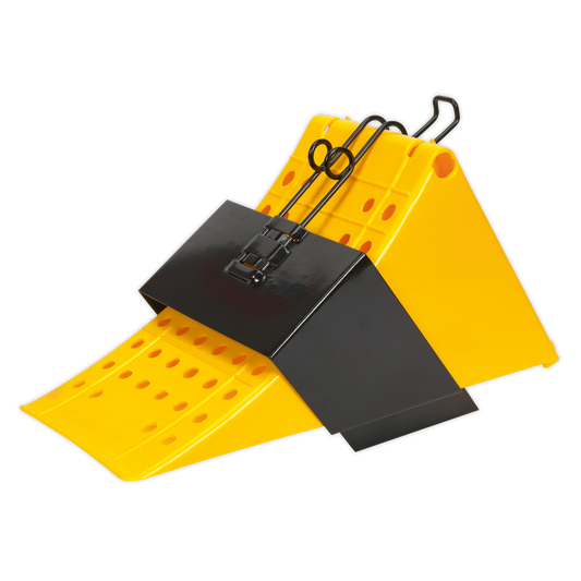Sealey Fits HGV Wheel Chock Stopper With Bracket High-Density Plastic x1 CV127