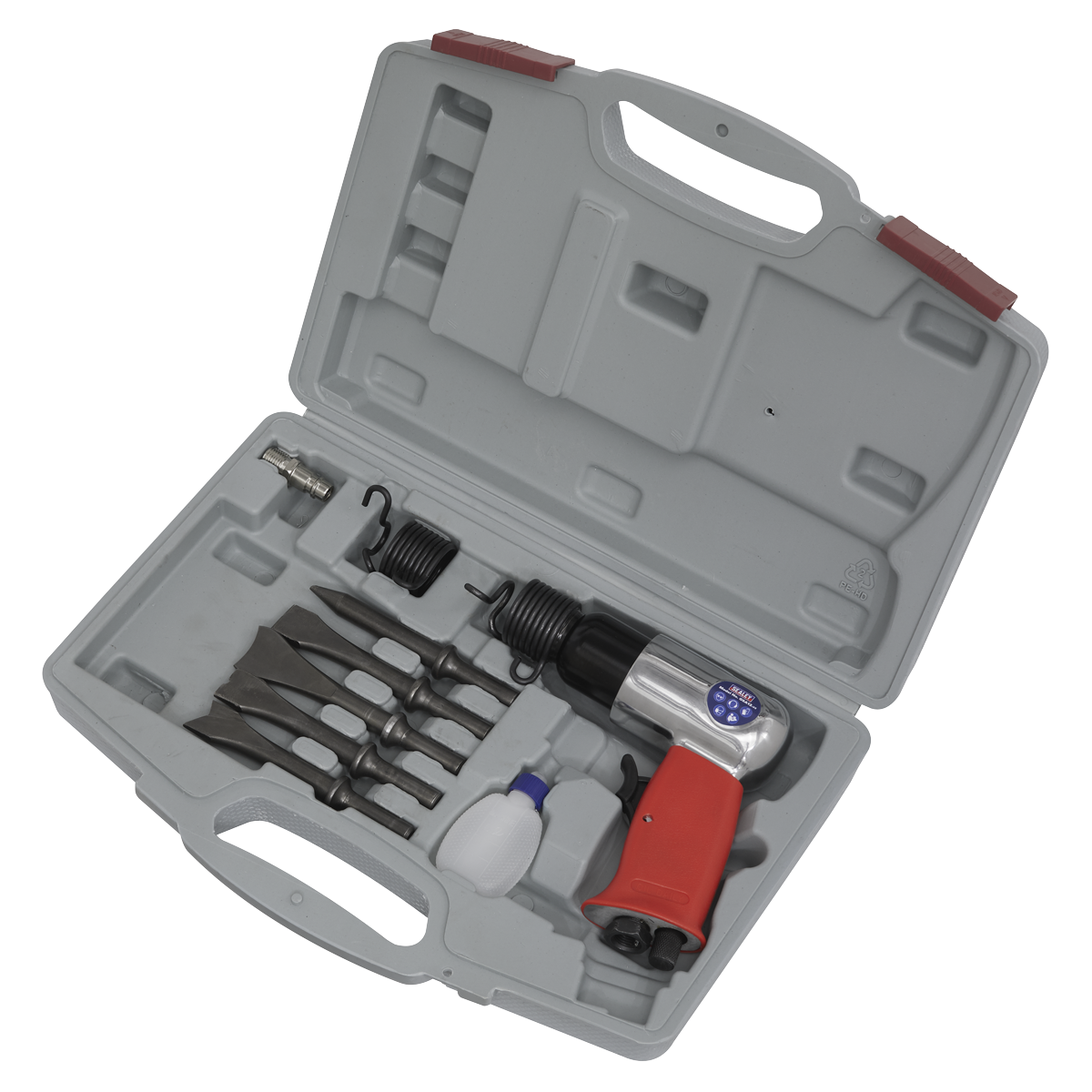 Sealey Air Hammer Kit Medium Stroke With Handle Exhaust and Soft Grip GSA12