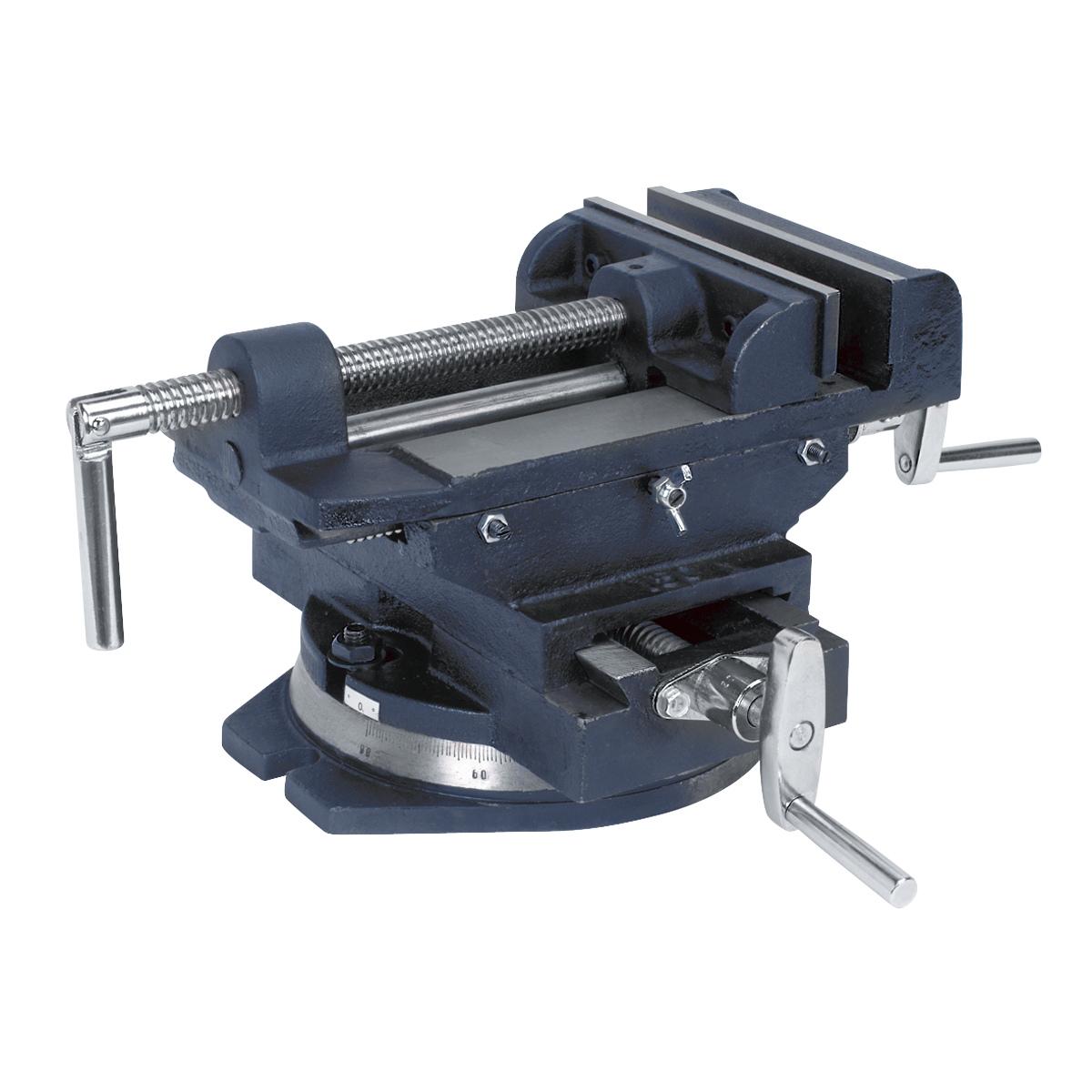 Sealey 150mm Compound Cross Vice With Replaceable Steel Jaws Scale On Base CV6