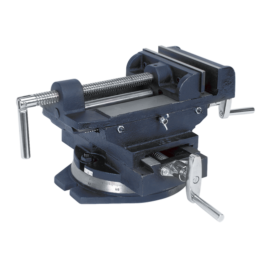 Sealey 150mm Compound Cross Vice With Replaceable Steel Jaws Scale On Base CV6