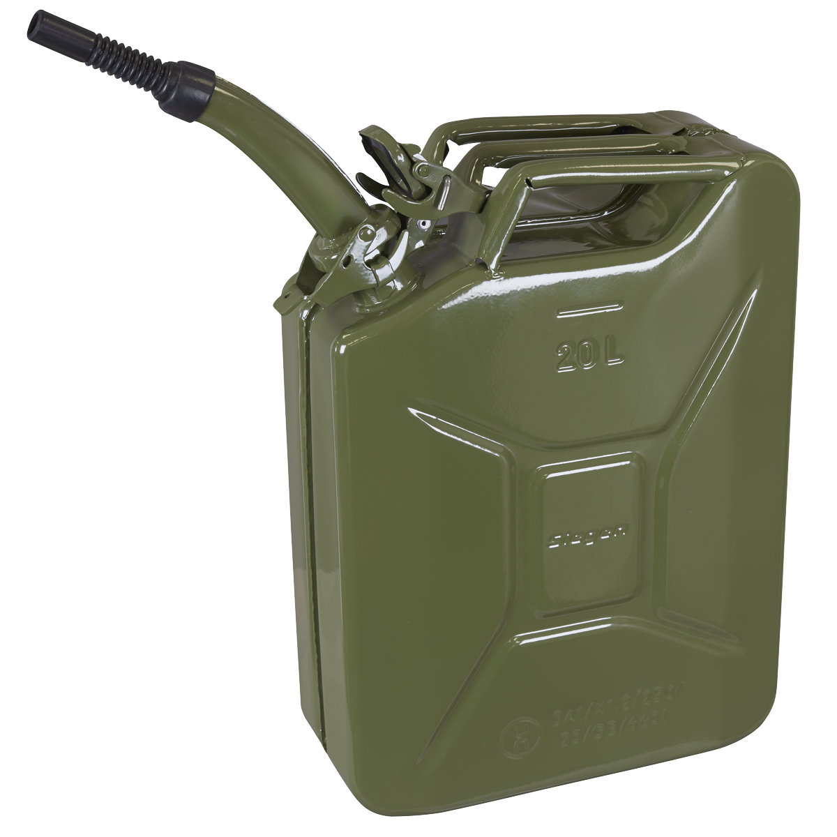 Siegen Jerry Can From 0.8mm Steel With Protective Lining 20L Green JCY20G