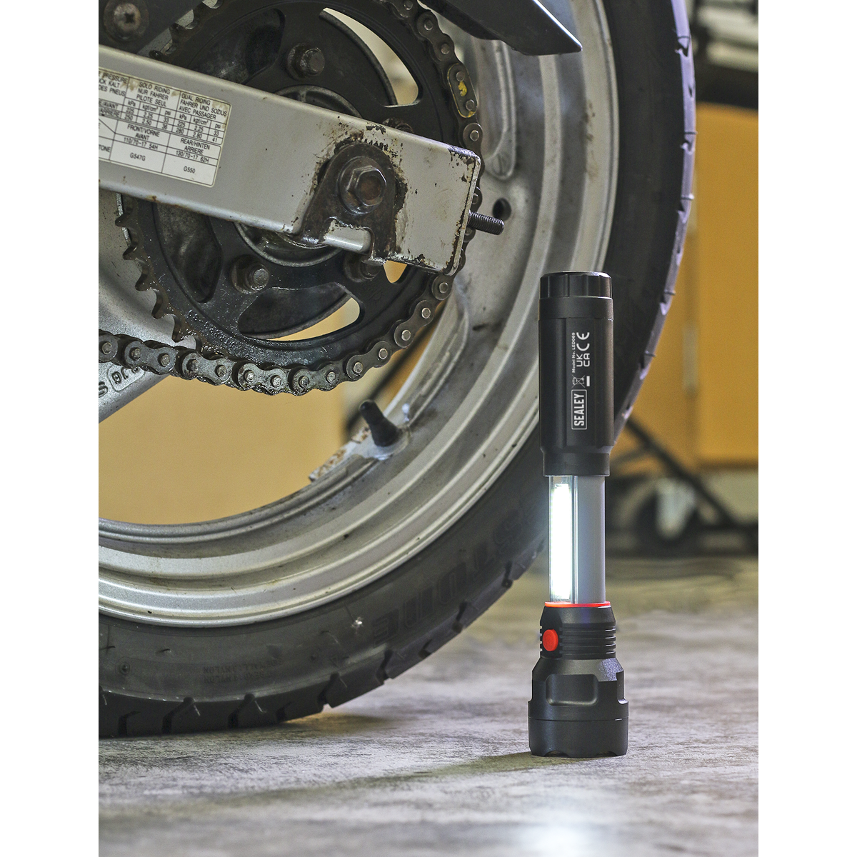 Sealey Torch/Inspection Twin Function Light 3W LED + 3W COB LED - Black LED069