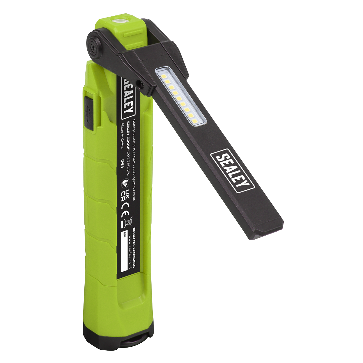 Sealey Rechargeable 360° Inspection Light 10W & 2 x 4W SMD LED Green LED3605G