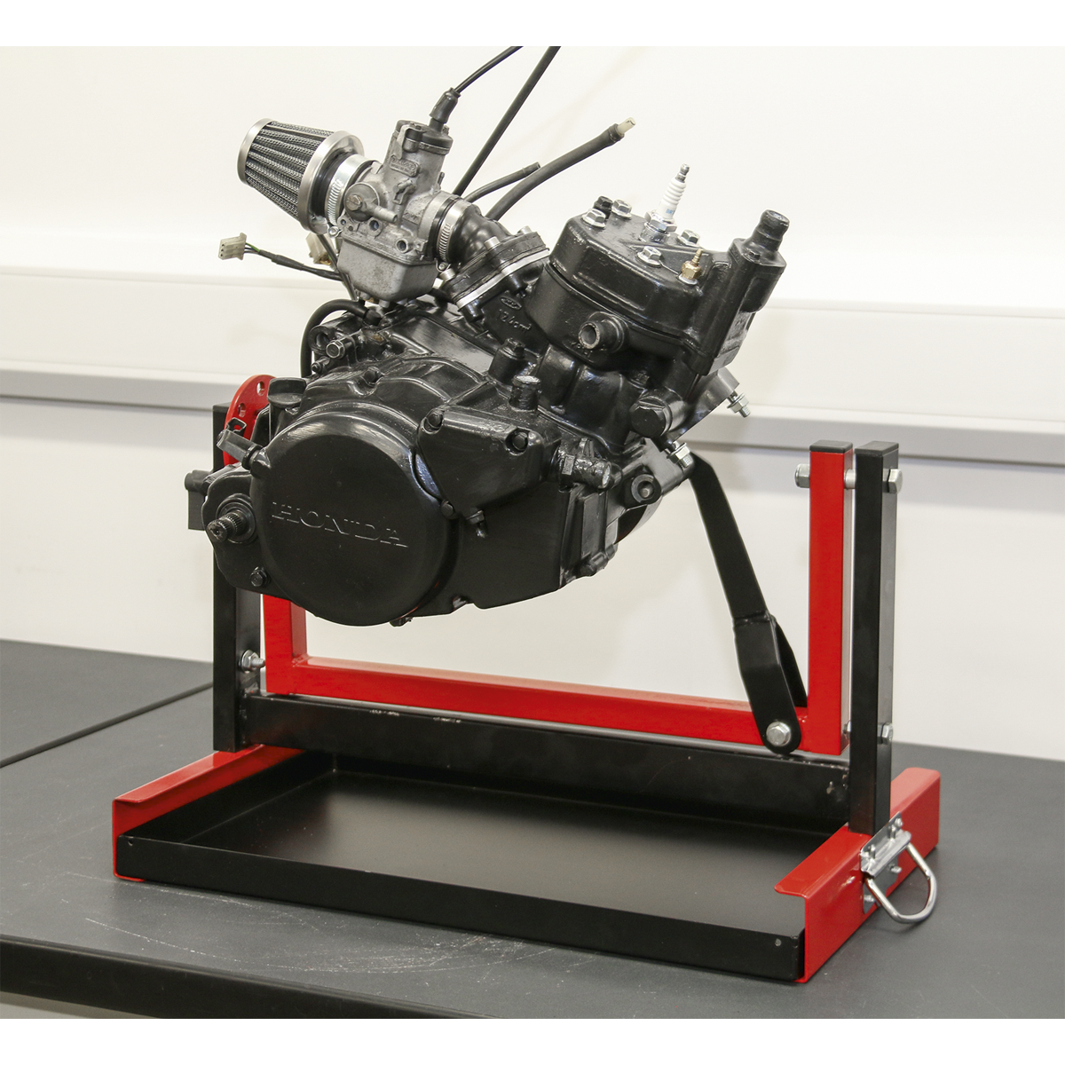 Sealey Single/Twin Cylinder Motorcycle Engine Stand 30kg - Red/Black MES01