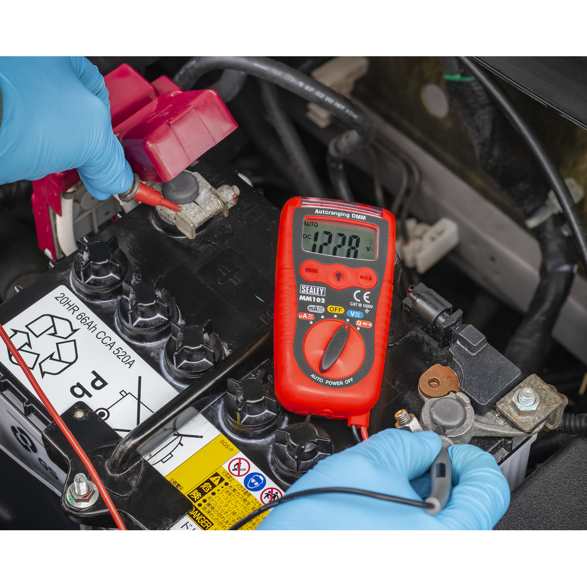 Sealey Professional Auto-Ranging Digital Multimeter Lightweight Red MM102