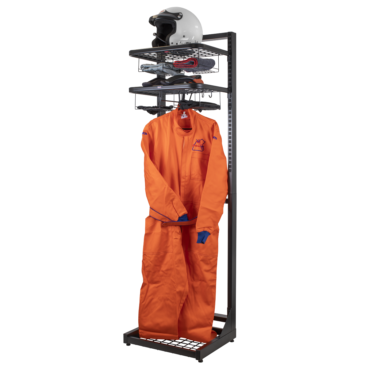 Sealey Motorcycle Helmet Gear Tidy Freestanding Steel Adjustable Shelves MS081FS
