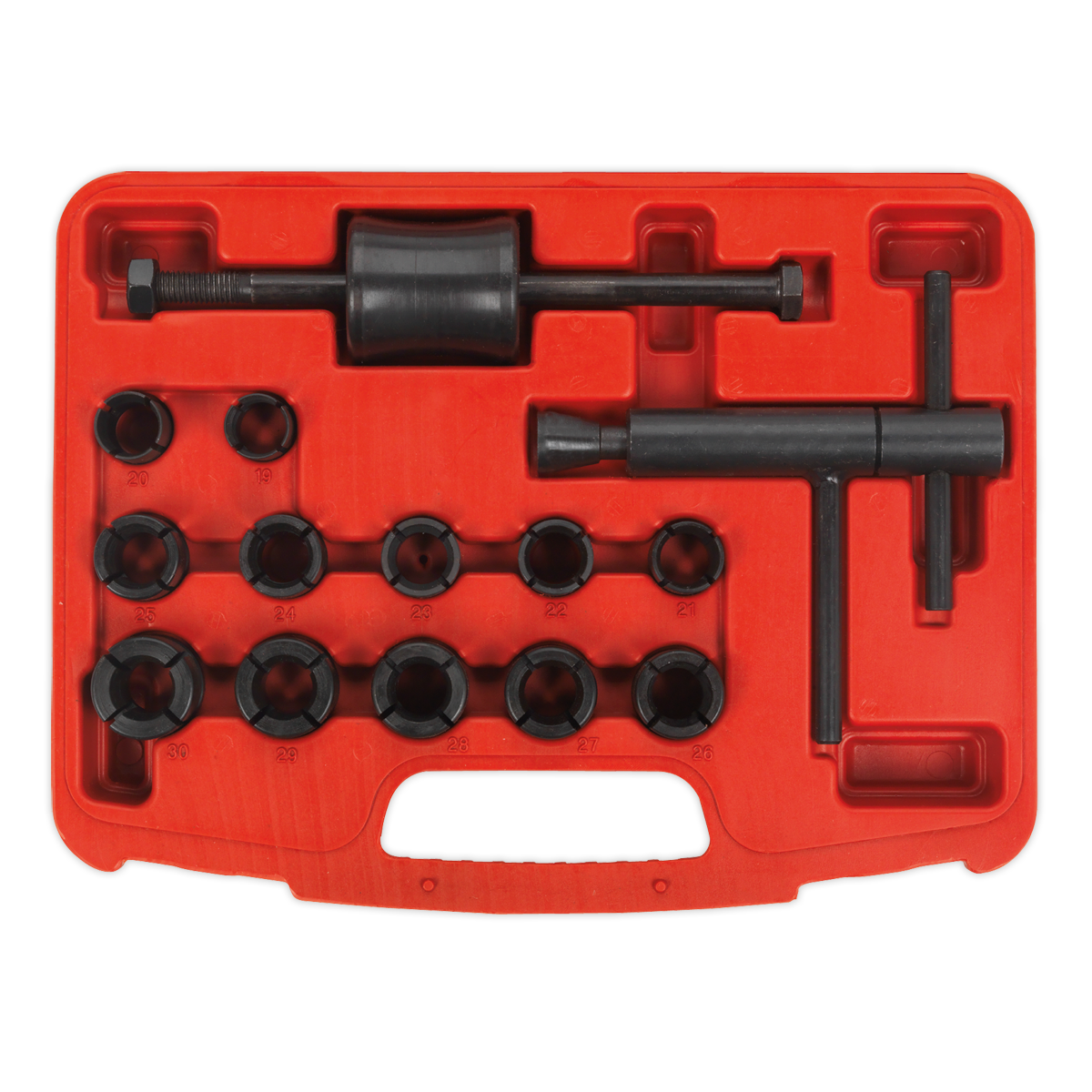 Sealey Motorcycle Brake Piston Removal Kit Capacity Ø19-30mm 14pc MS162