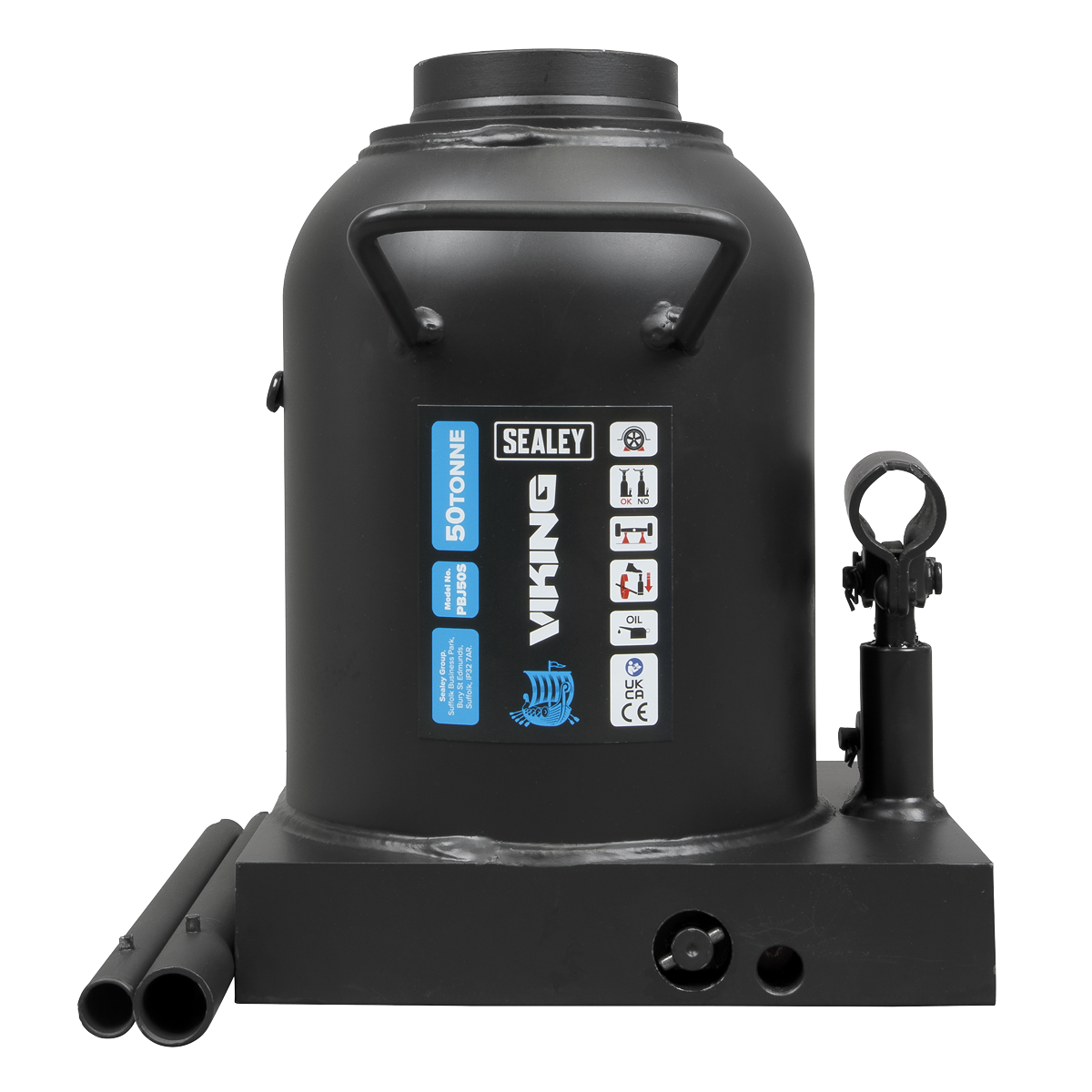 Sealey Bottle Jack Lift 50 Tonne With Overload Valve & 2-Piece Handle PBJ50S