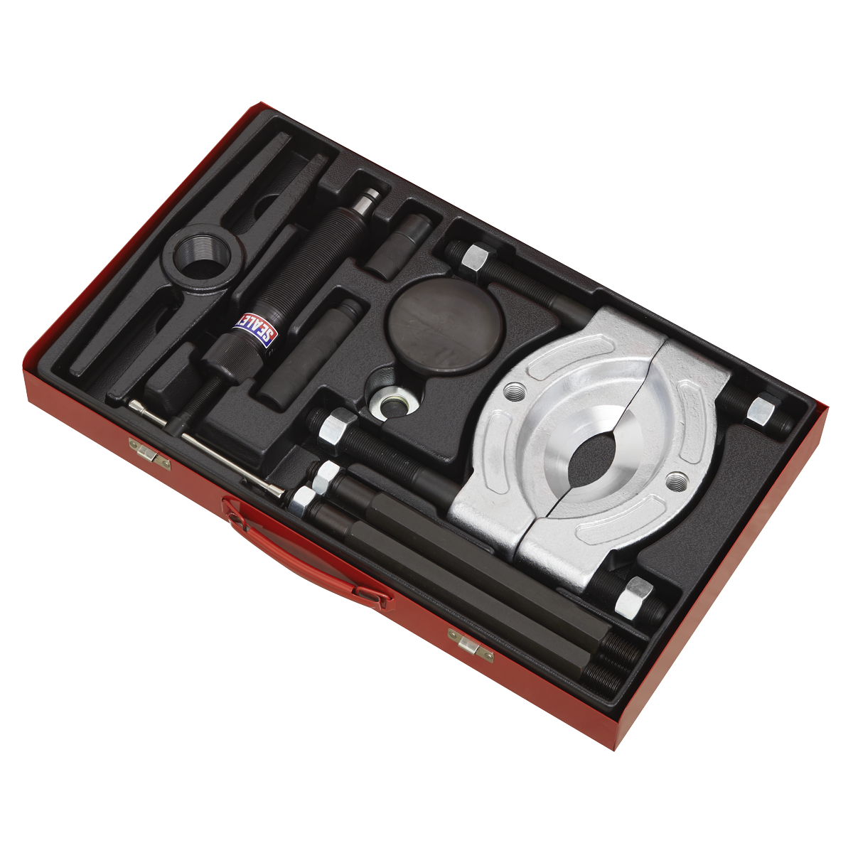 Sealey Hydraulic Bearing Separator & Puller Set With Metal Case 10 Pieces PS985