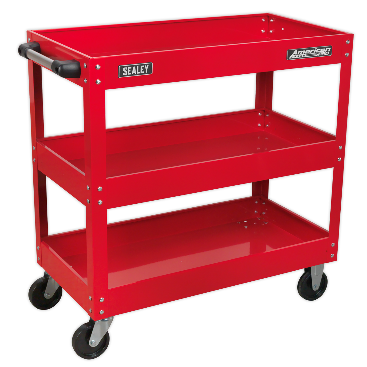 Sealey 3-Level Workshop Trolley With Extra-Large Castors 840 x 405 x 810mm CX108