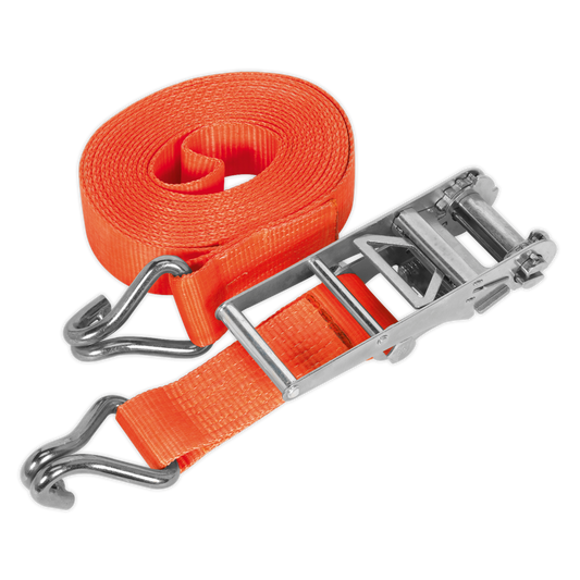 Sealey Ratchet Tie Down 75mm 12 Metres Polyester Web 10000kg - Orange TD10012J