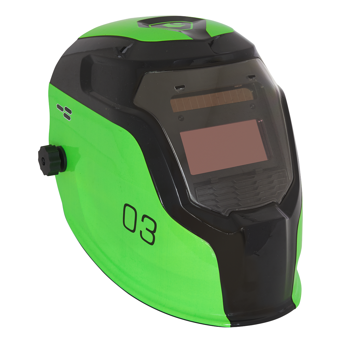 Sealey Auto Darkening Welding Helmet With Rotary Knob - Shade 9-13 - Green PWH3