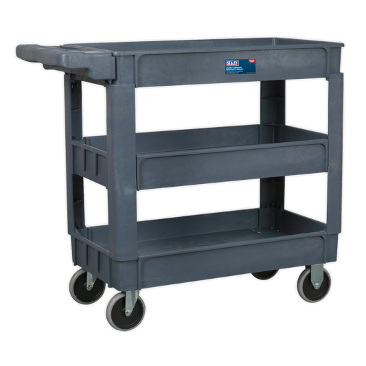 Sealey 3-Level Composite Heavy Duty Trolley With Four Large Rubber Wheels CX203