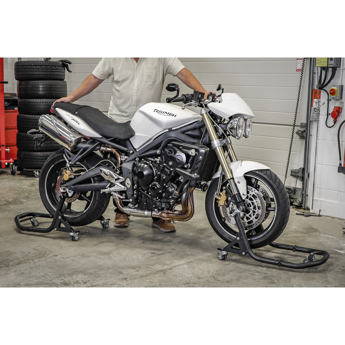 Sealey Universal Rear Paddock Stand With Width Adjustment 360° Floating RPS2MD