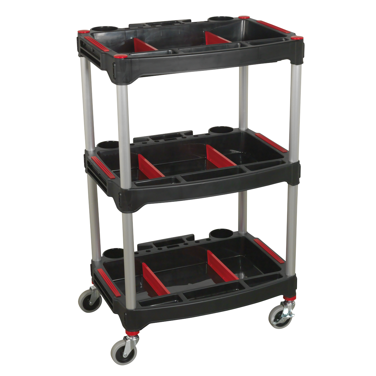 Sealey Workshop Trolley 3-Level Composite With Parts Storage Capacity 90kg CX313