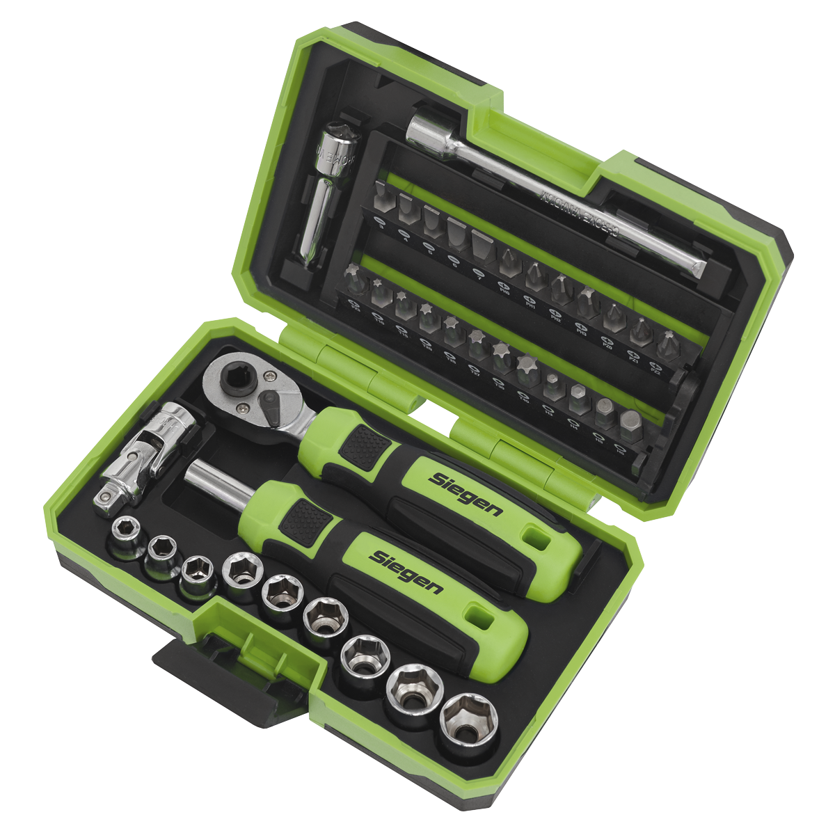 Sealey Socket & Bit Set 38 Pieces 1/4" Square Drive Corrosion Resistant S01255