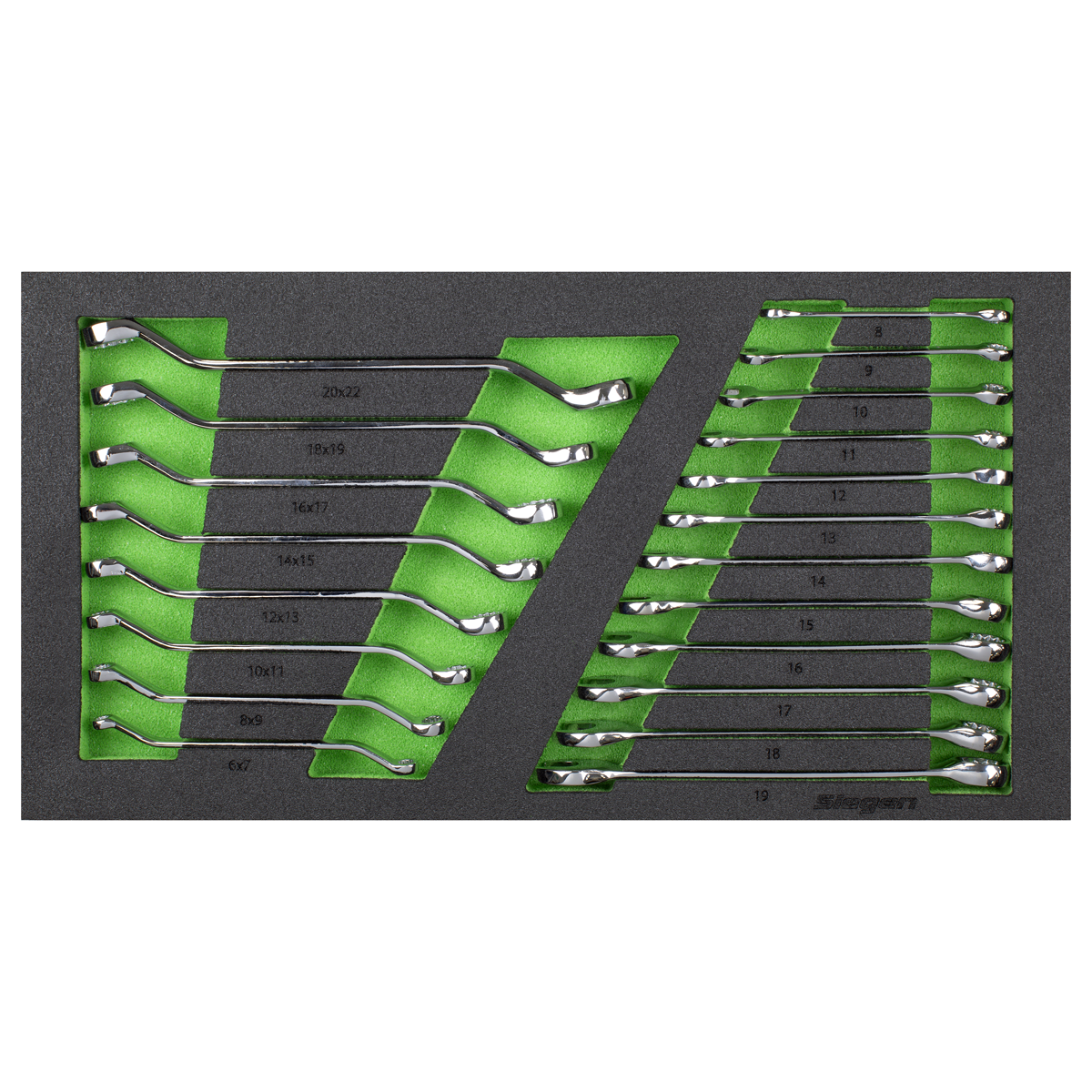Sealey Siegen Combination & Deep Offset Spanner Set With Tool Tray 20 Pcs S01273