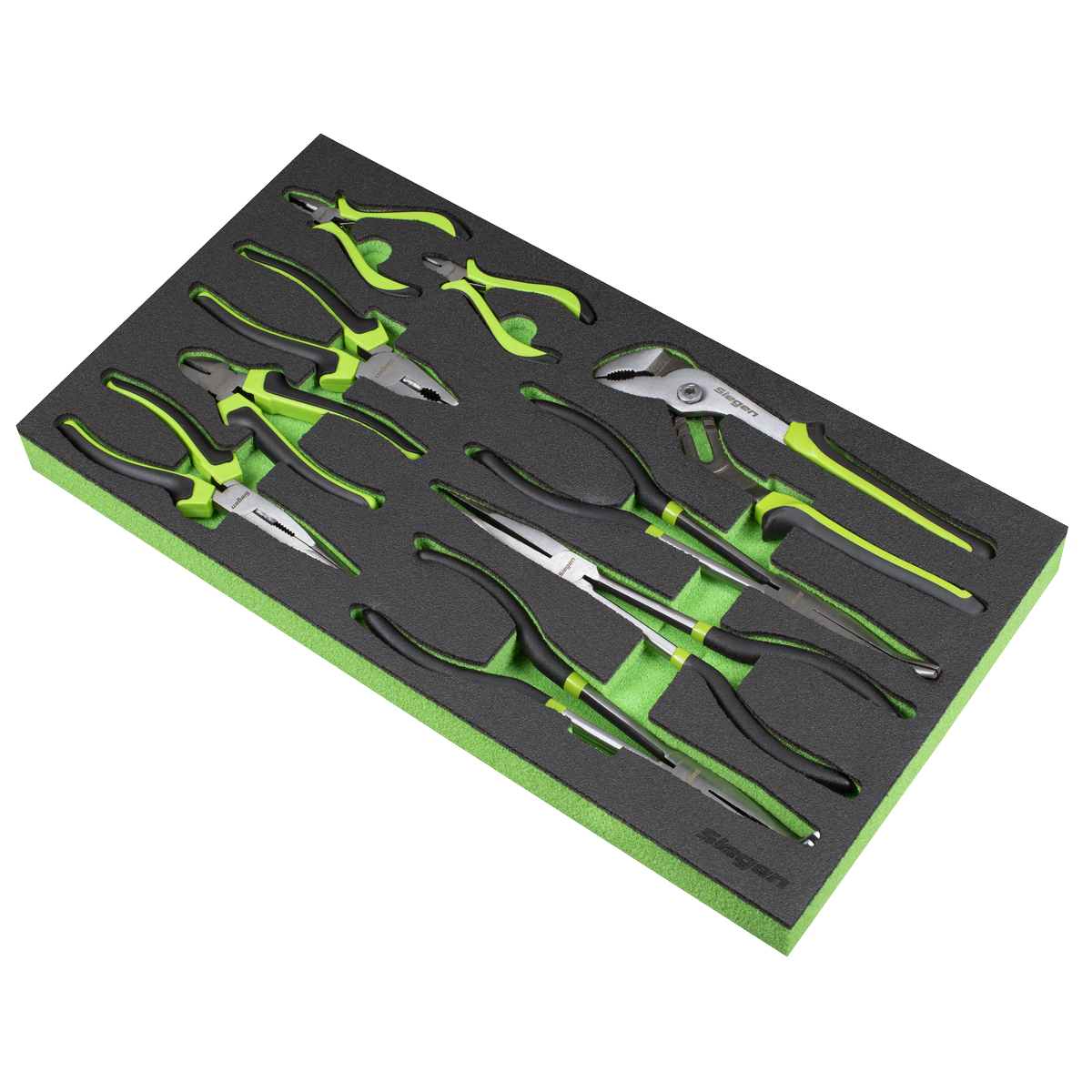 Sealey Siegen Pliers Set Robust With Foam Storage Tool Tray 9 Pieces S01277