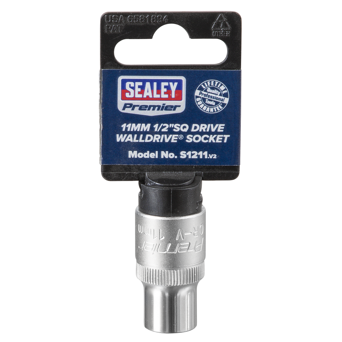 Sealey WallDrive Socket Tool 11mm 1/2" Square Drive Chrome Vanadium Steel S1211