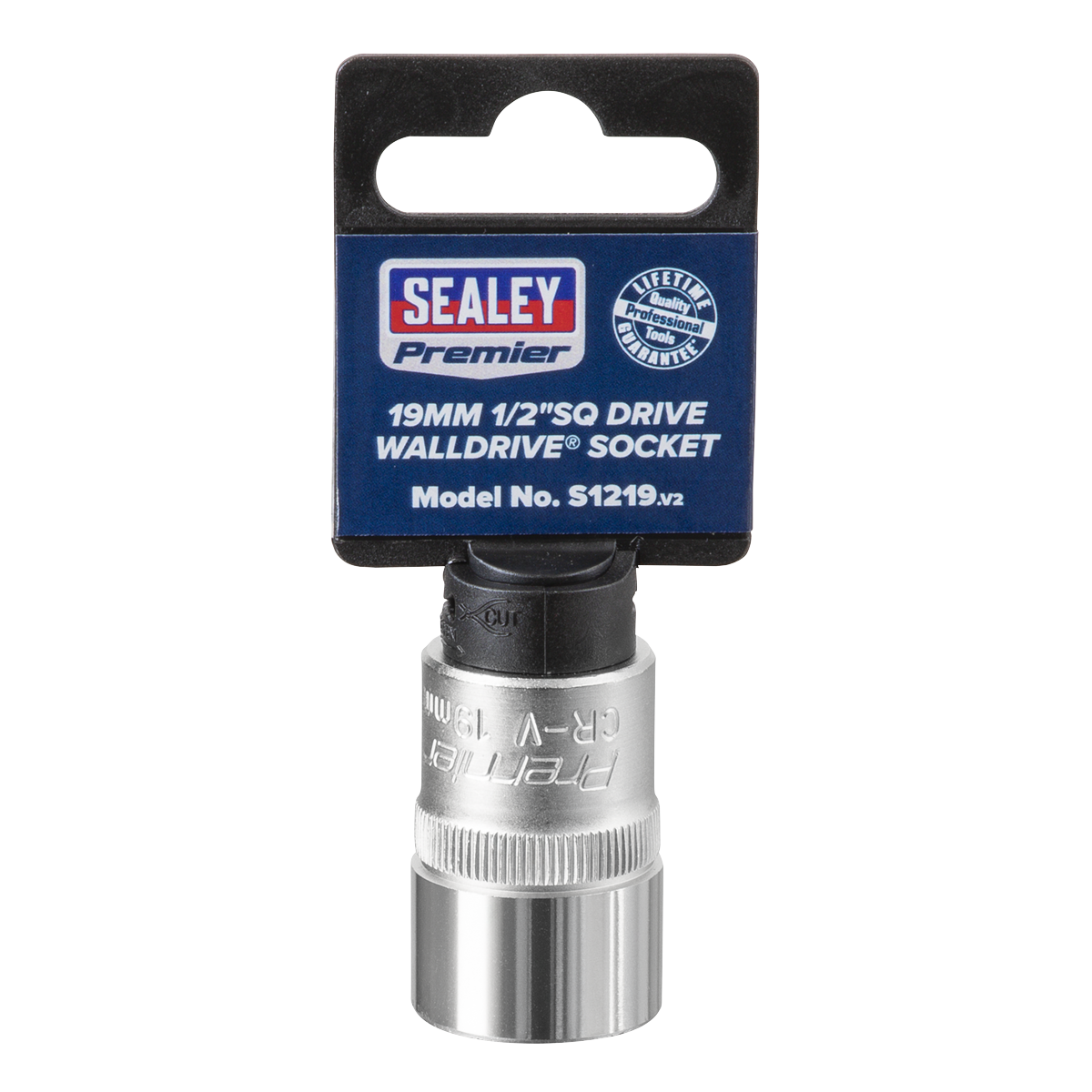 Sealey WallDrive Socket Tool 19mm 1/2" Square Drive Chrome Vanadium Steel S1219