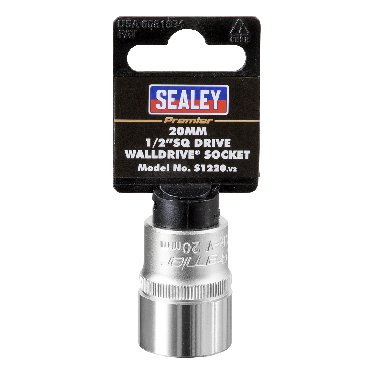 Sealey WallDrive Socket Tool 20mm 1/2" Square Drive Chrome Vanadium Steel S1220