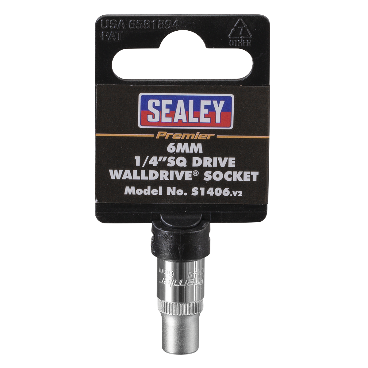 Sealey WallDrive Socket Tool 6mm 1/4" Square Drive Chrome Vanadium Steel S1406