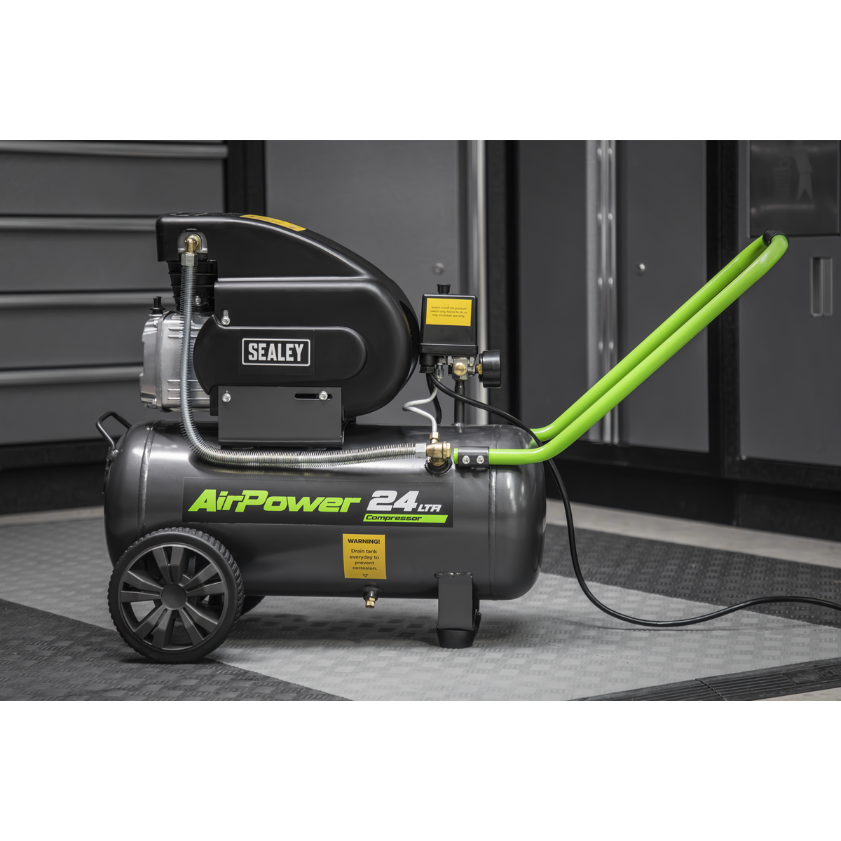 Sealey 24L Direct Drive Air Compressor 2hp With 4pc Air Accessory Kit SAC2420EPK