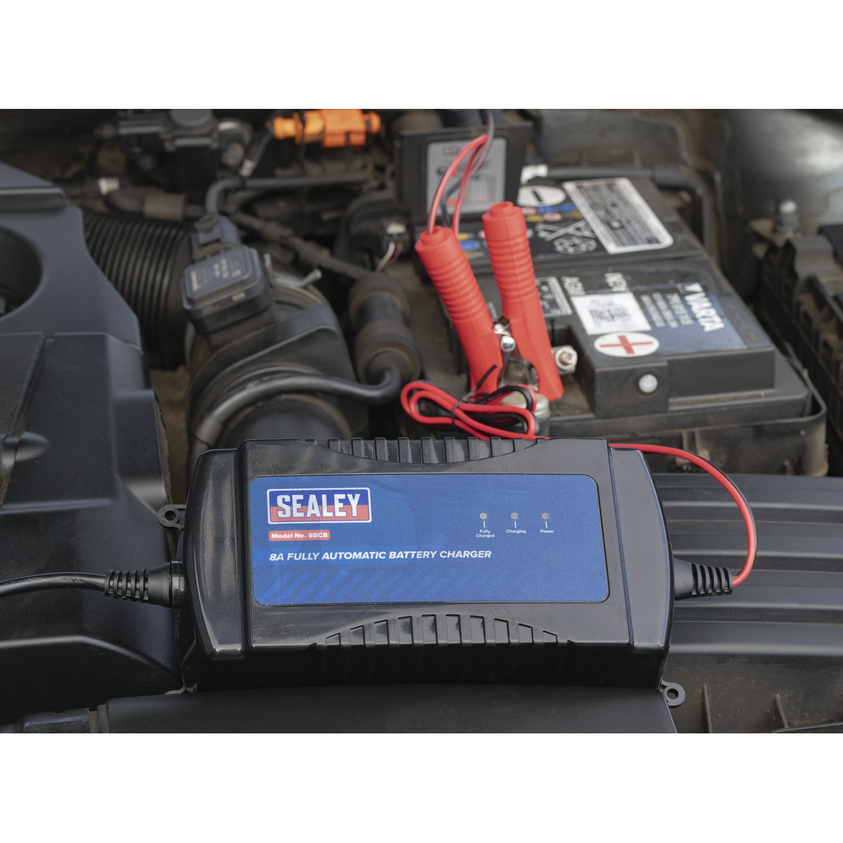 Sealey 12V 8A Automatic Battery Charger & Maintainer Charge 40-10Ah IP33 SBC8