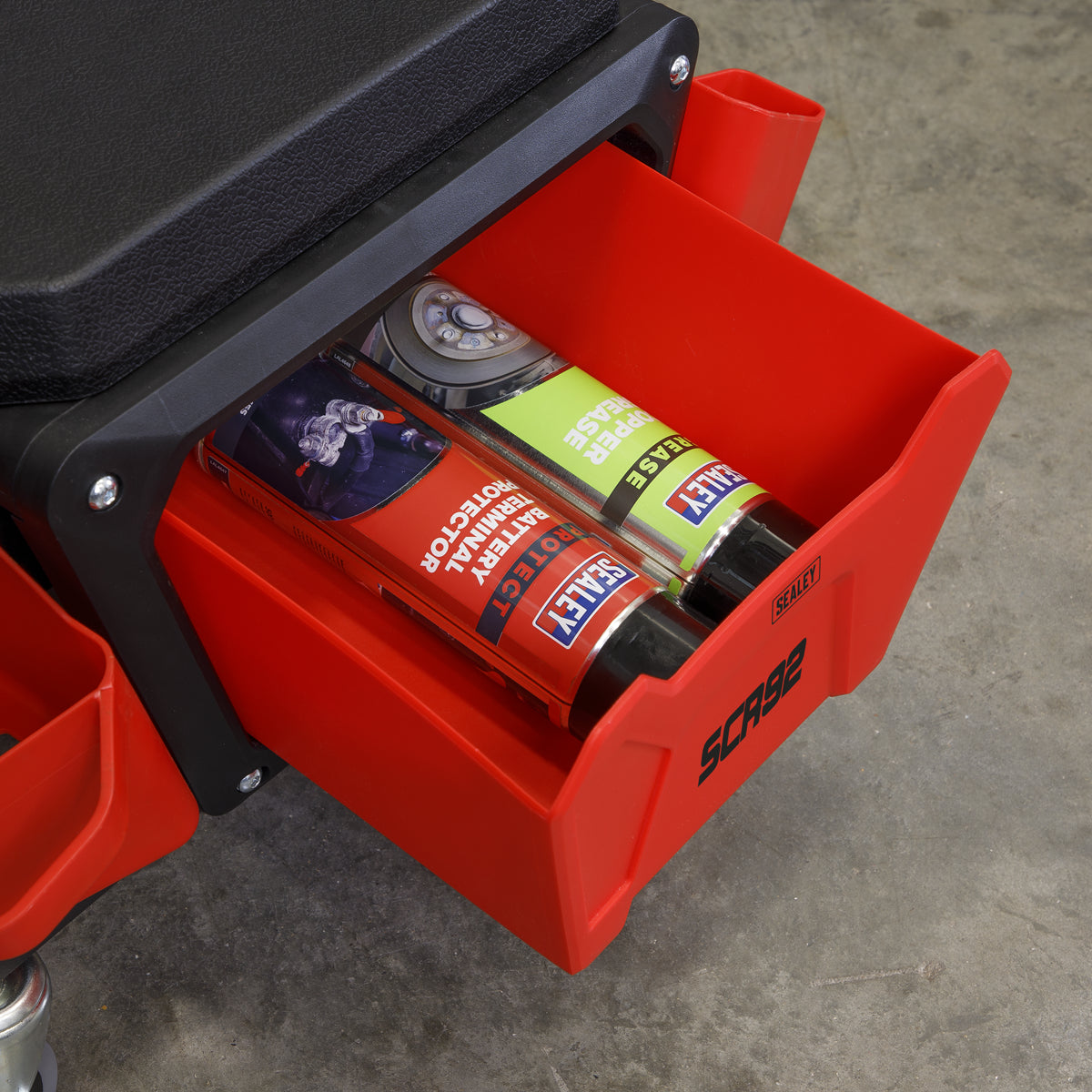 Sealey Mechanics Detailing Utility Seat Storage Trays & Sliding Drawer SCR92