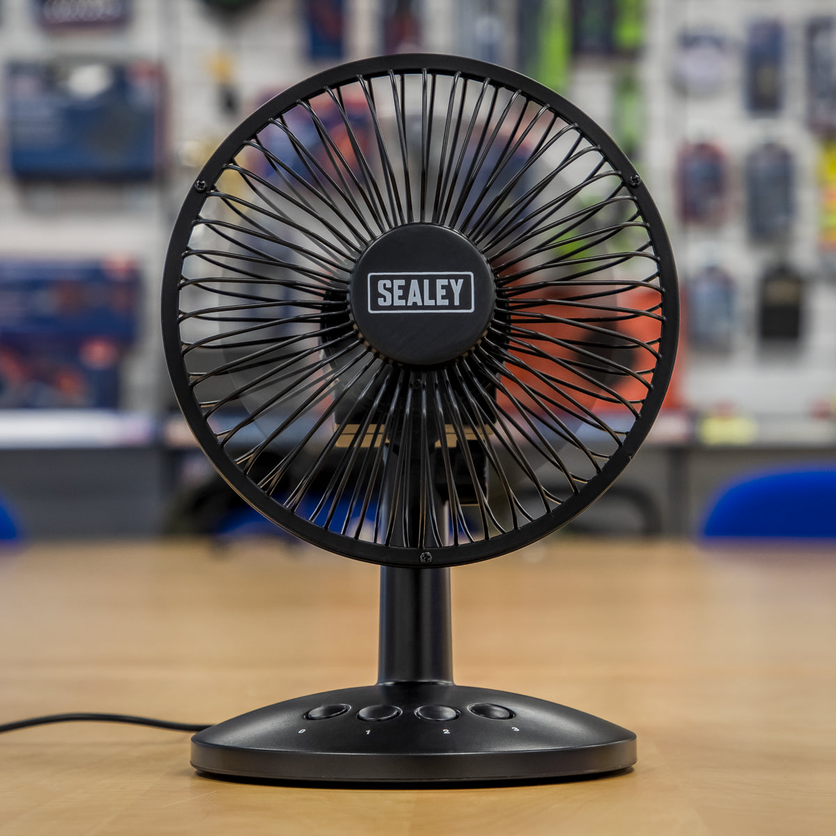 Sealey 6" Oscillating USB 3 Speed Desk Fan Brushless Motor - Black SFF6USB
