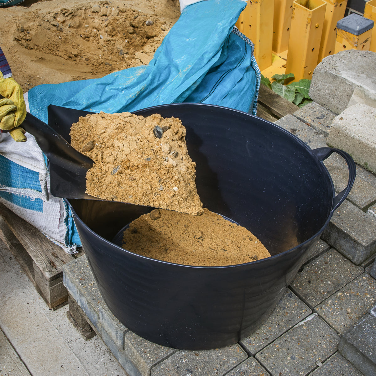 Sealey 65L Heavy Duty Flexi Tub Bucket 65 Litre Black Plastic Handle SFT65