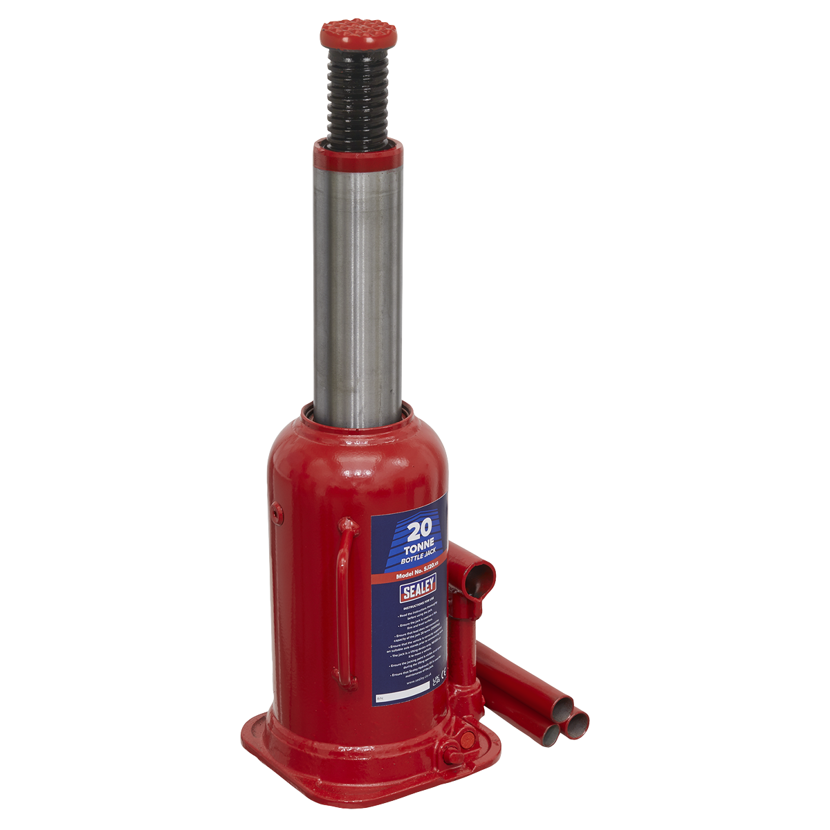 Sealey Bottle Jack Lift With Overload Valve & 2-Piece Handle 20 Tonne SJ20